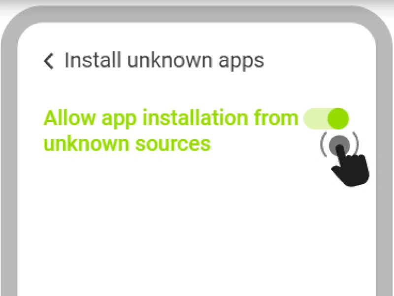 Android settings screen showing “Unknown Sources” option highlighted, step 3.