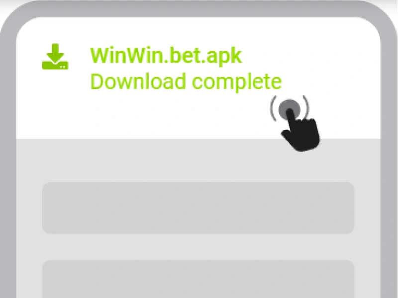 WinWinBet APK download screen on Android device, step 4.