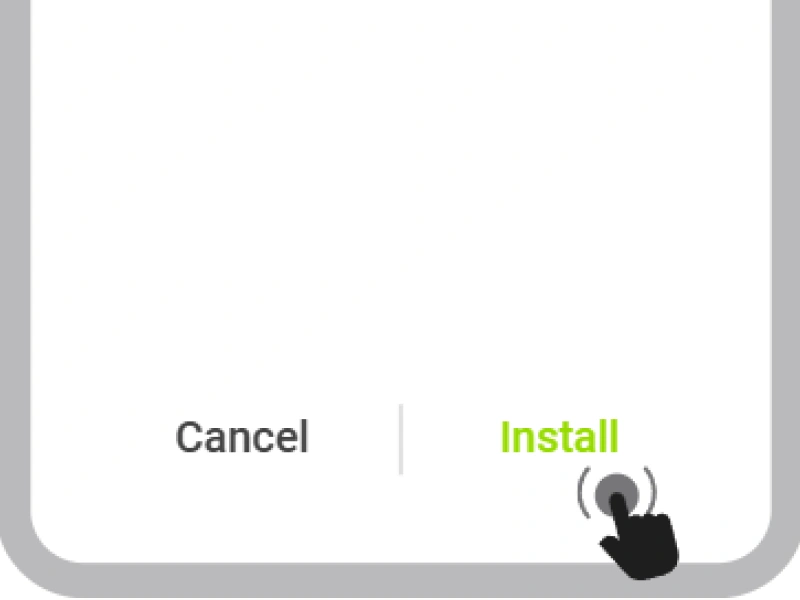 WinWinBet installation confirmation screen on Android, step 5.