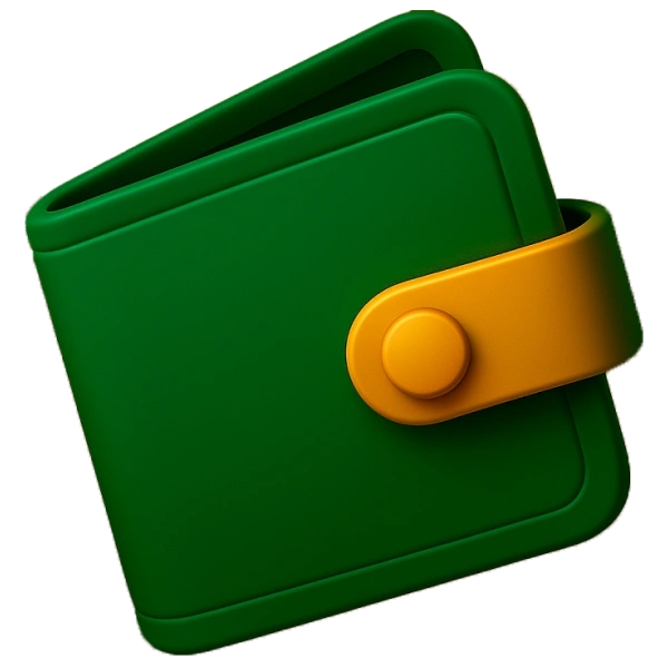 green 3d wallet icon