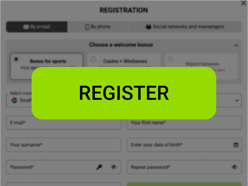 Register button highlighted below WinWinBet registration form, step 6.