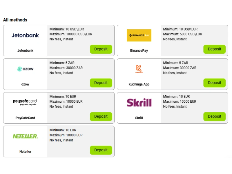Cashier page on WinWinBet website with payment method selection highlighted, step 7.