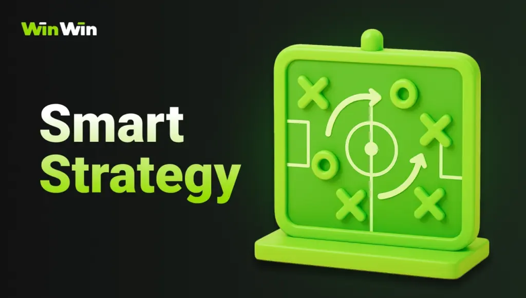 WinWin smart strategy graphic featuring green 3D tactics board and strategy icons on dark background with green gradient