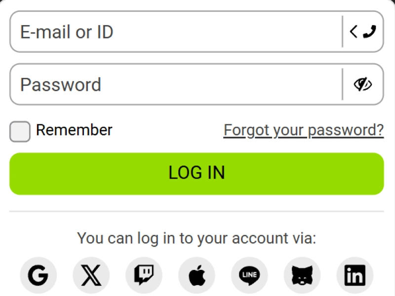 WinWin JetX mobile step showing login form with email and password fields being entered, input fields and keyboard visible and highlighted