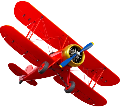 3D icon of a red airplane